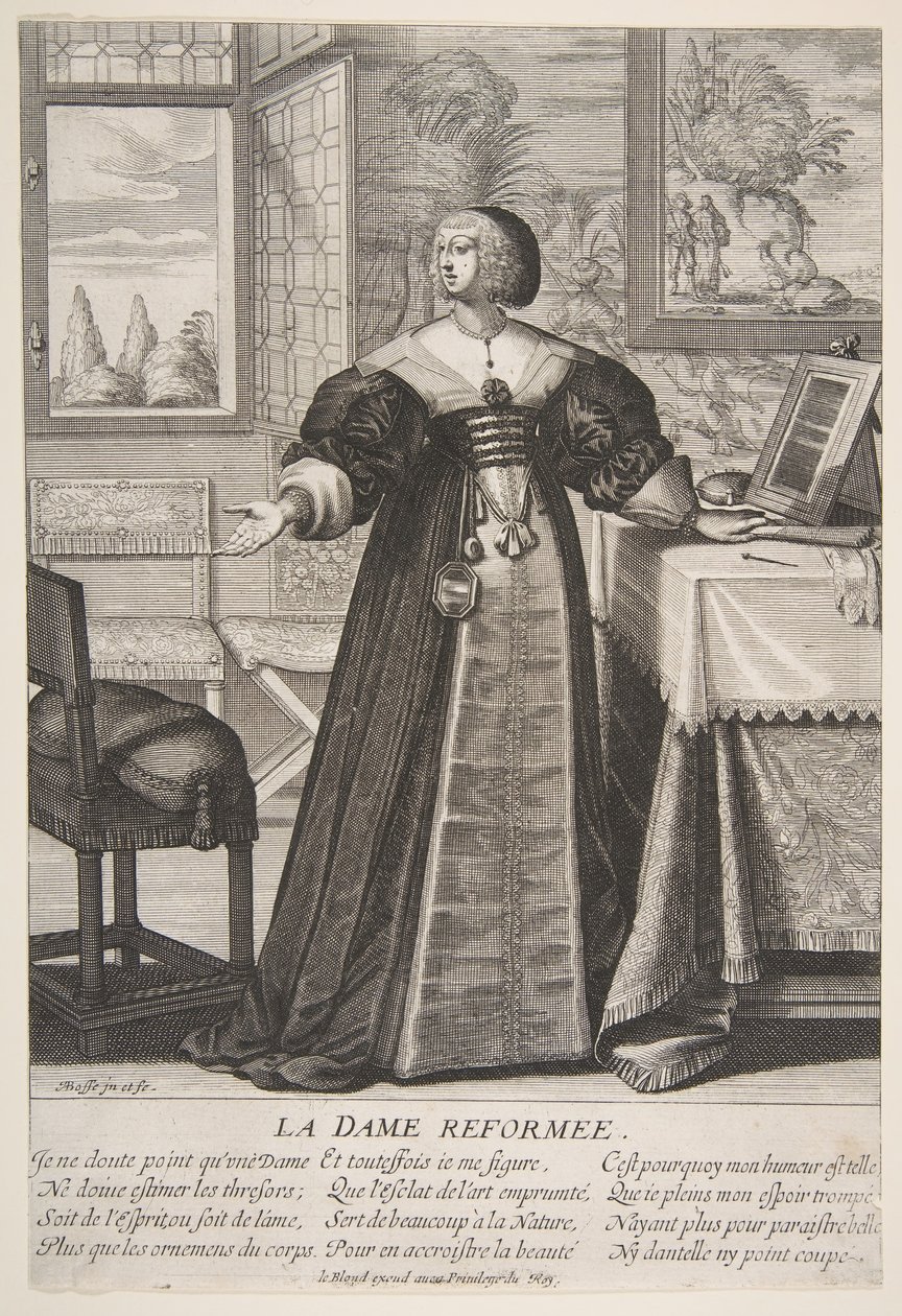 Die reformierte Frau, Mitte bis Ende des 17. Jahrhunderts von Abraham Bosse