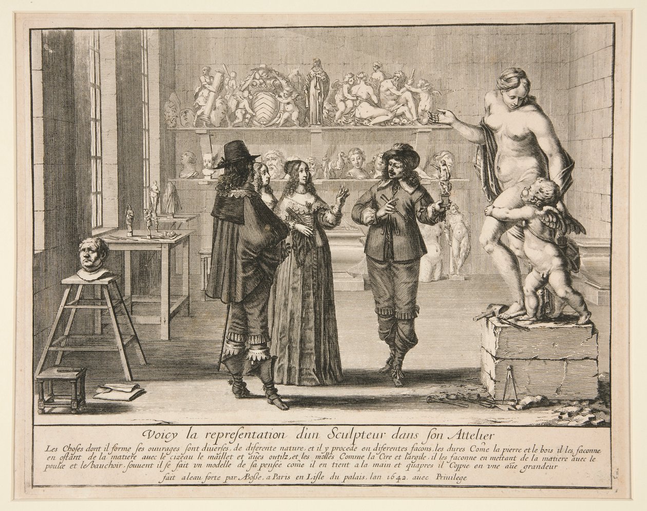 Der Bildhauer in seinem Atelier, aus der Serie Künstler in ihren Ateliers von Abraham Bosse