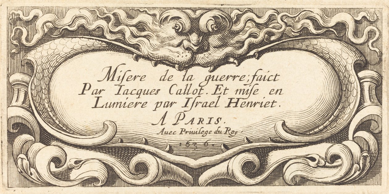 Titelseite für Callots "Die kleinen Elendigkeiten des Krieges" von Abraham Bosse