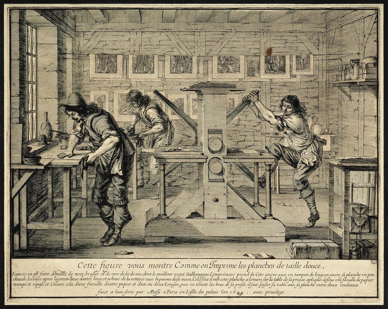 Werkstatt eines Graveurs, 1642 von Abraham Bosse