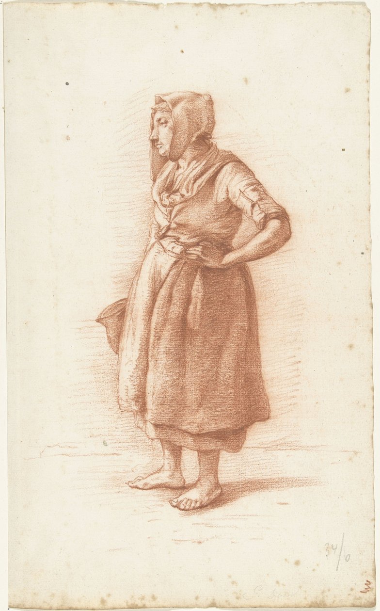 Stehende Frau nach links, die Hand in der Seite von Abraham Johannes Ruytenschildt
