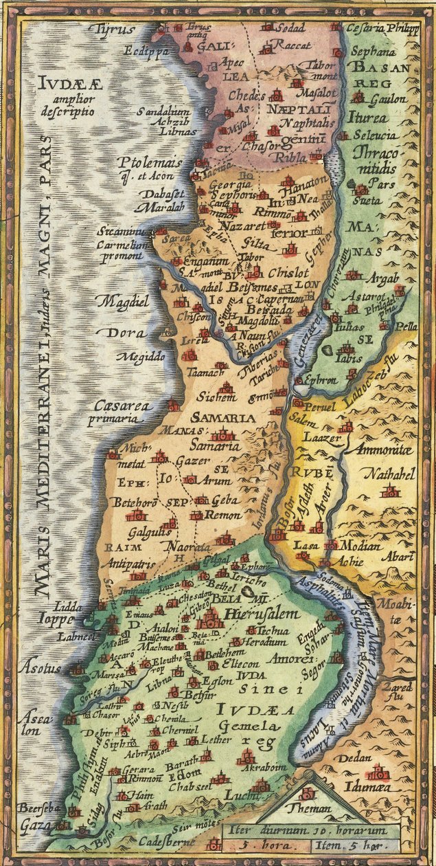 Karte des Heiligen Landes (1624) von Abraham Ortelius von Abraham Ortelius
