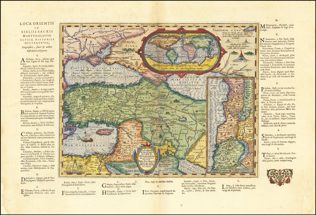 Karte der antiken Welt basierend auf der Bibel (1624) von Abraham Ortelius von Abraham Ortelius