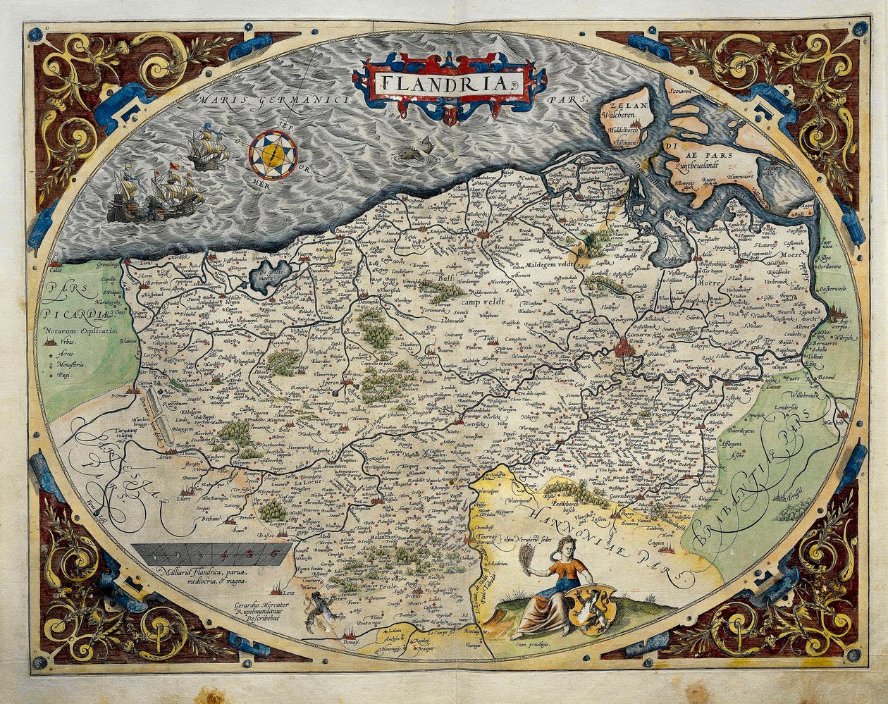 Karte von Flandern aus Theatrum Orbis Terrarum von Abraham Ortelius von Abraham Ortelius