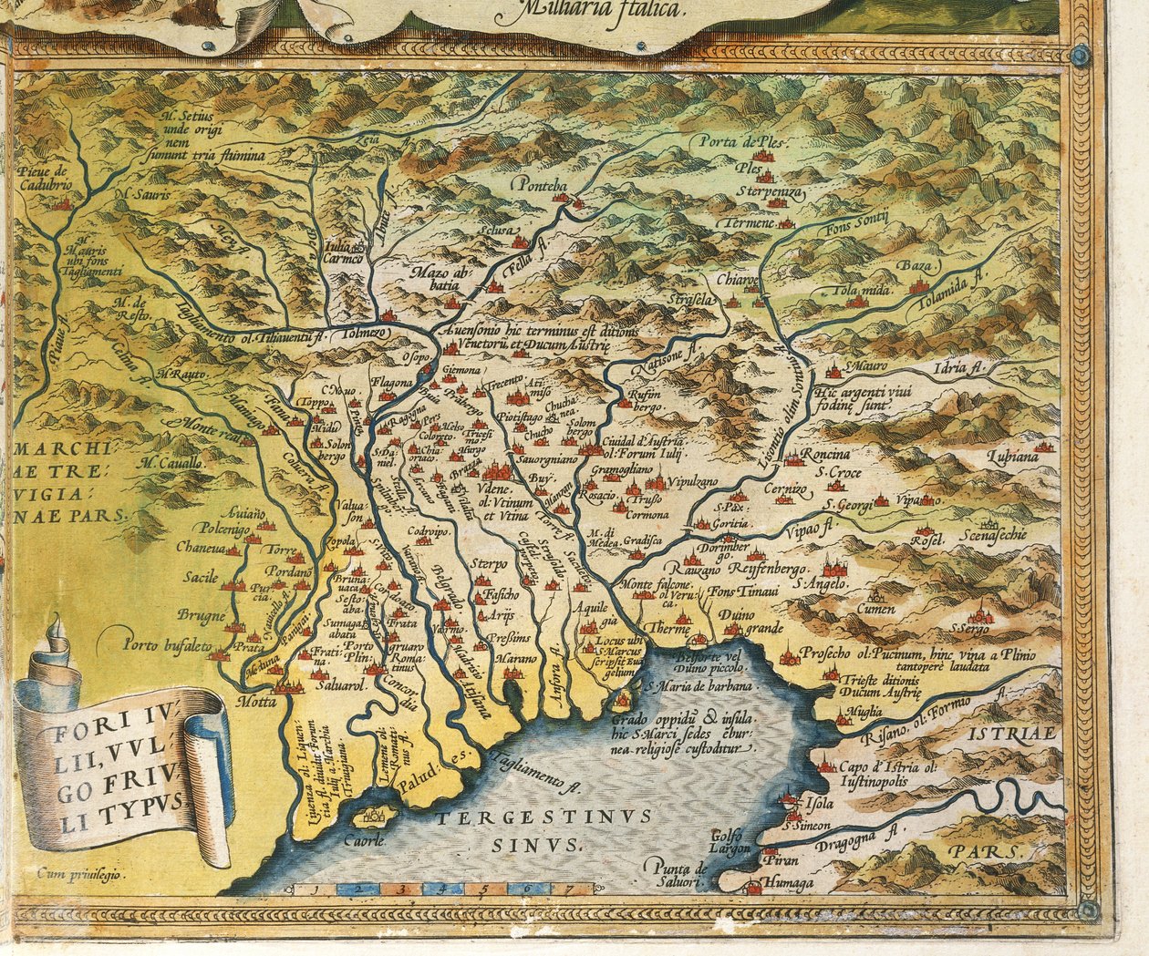 Karte der Region Friaul-Julisch Venetien aus Theatrum Orbis Terrarum von Abraham Ortelius von Abraham Ortelius