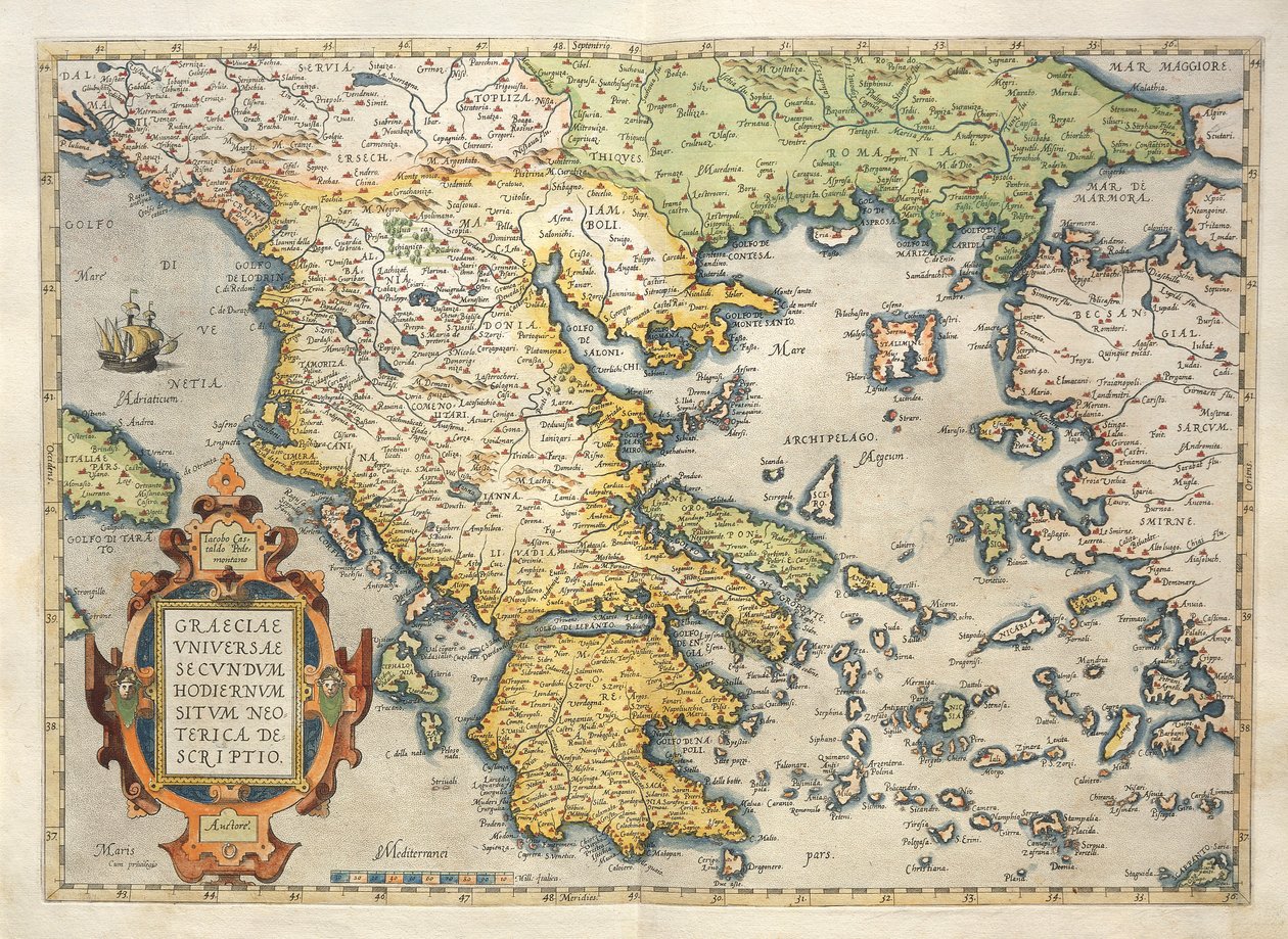 Karte von Griechenland, aus Theatrum Orbis Terrarum von Abraham Ortelius von Abraham Ortelius