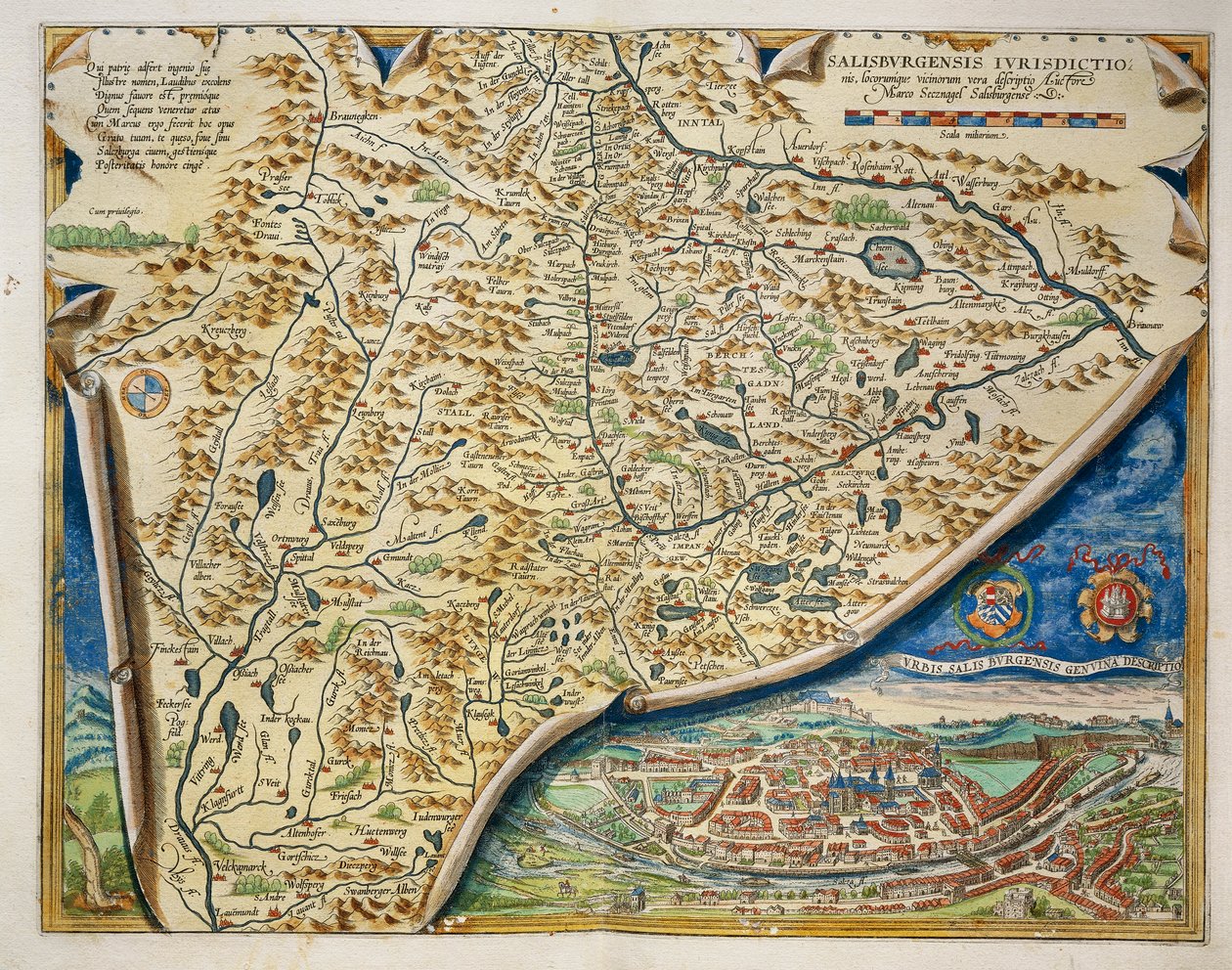 Karte der Diözese Salzburg, Österreich, aus Theatrum Orbis Terrarum von Abraham Ortelius von Abraham Ortelius