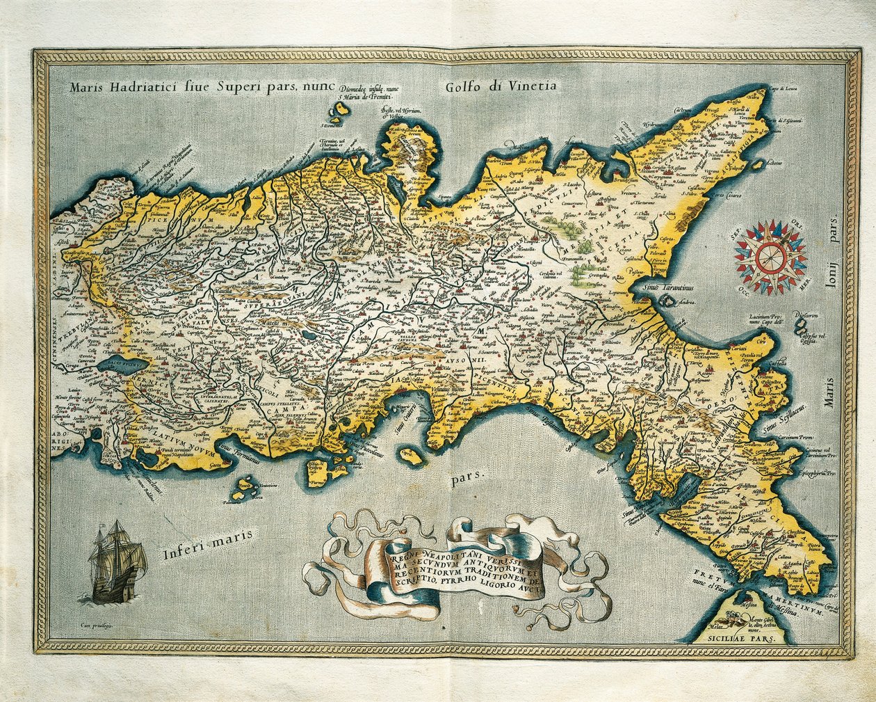 Karte des Königreichs Neapel, Italien, aus Theatrum Orbis Terrarum von Abraham Ortelius von Abraham Ortelius