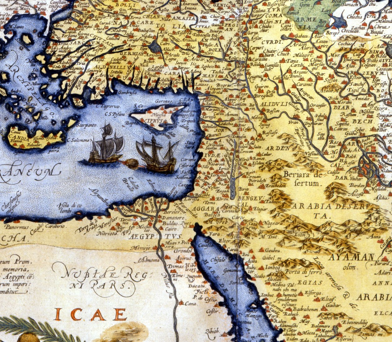 Palästina und Ägypten nach dem Atlas von Abraham Ortelius, Amsterdam von Abraham Ortelius