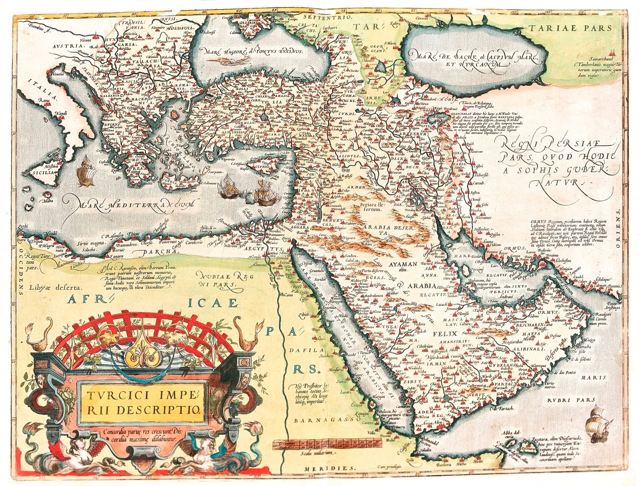 Turcici imperii descriptio. Geographische Karte des Territoriums des Osmanischen Reiches aus 