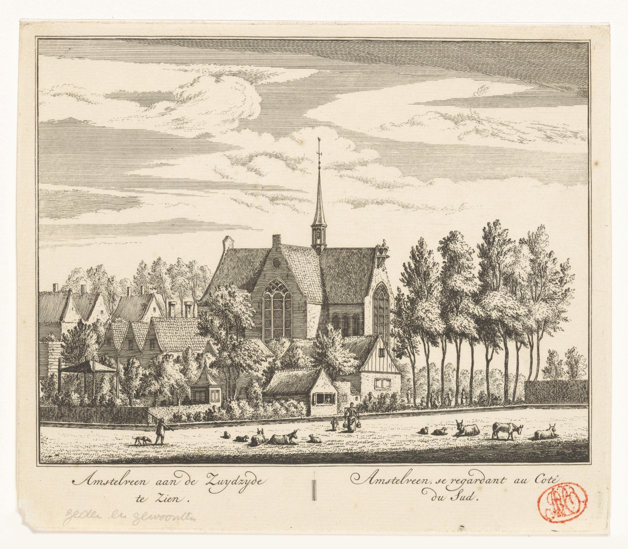 Ansicht von Amstelveen von Abraham Rademaker
