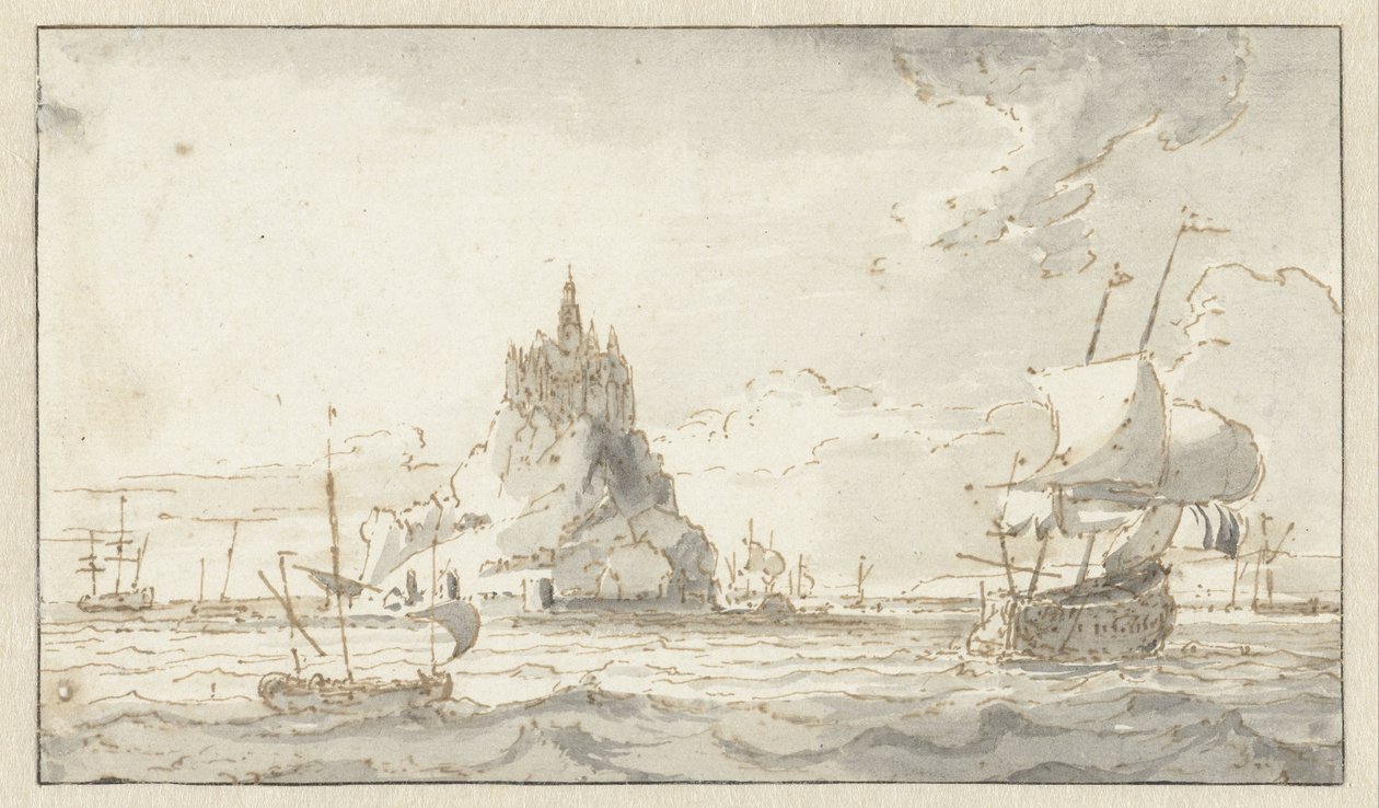 Ansicht auf Mont-St.Michel von Abraham Storck