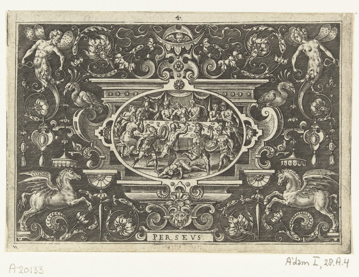 Phineus stört die Hochzeit von Perseus und Andromeda (PERSEUS) von Abraham de Bruyn