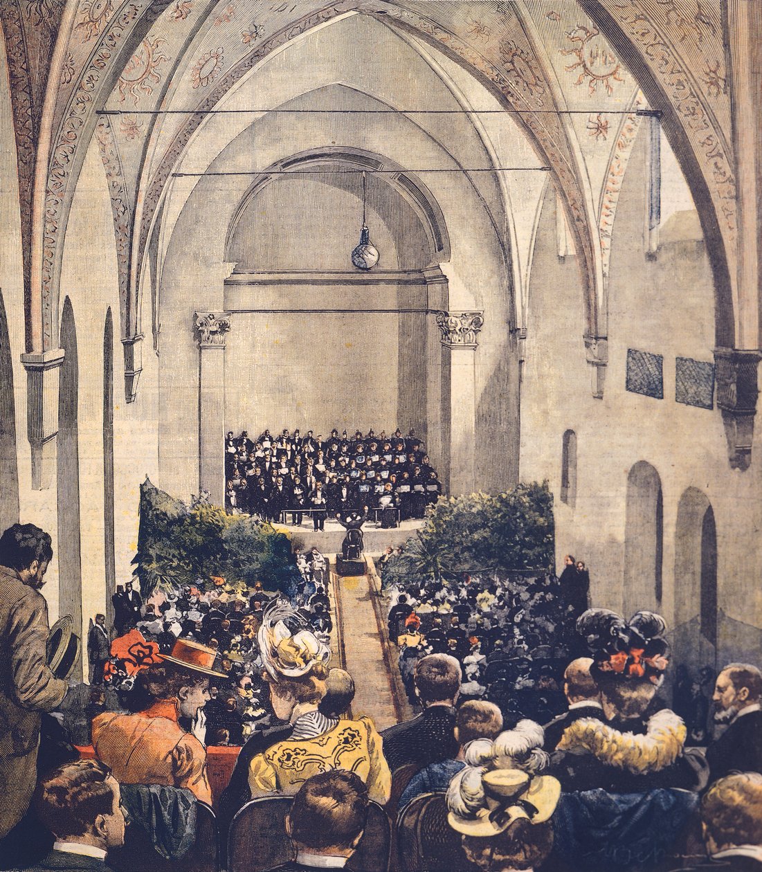 Zeremonie der Perosi Musikhalle in Mailand von Achille Beltrame