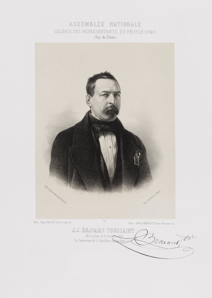 Assemblée nationale, Galerie der Volksvertreter - Toussaint Bravard (Puy-de-Dôme) von Achille Devéria