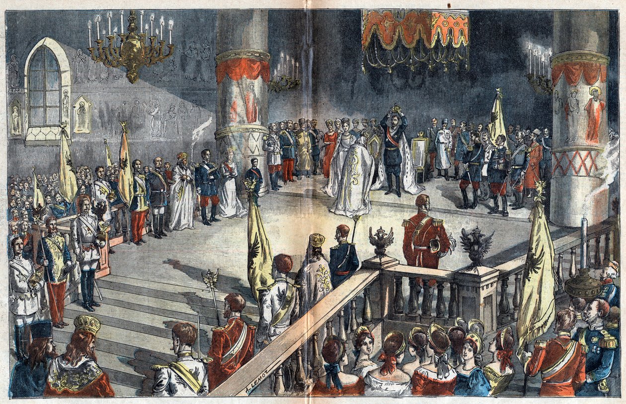 Die Krönung von Zar Nikolaus II. von Achille Lemot