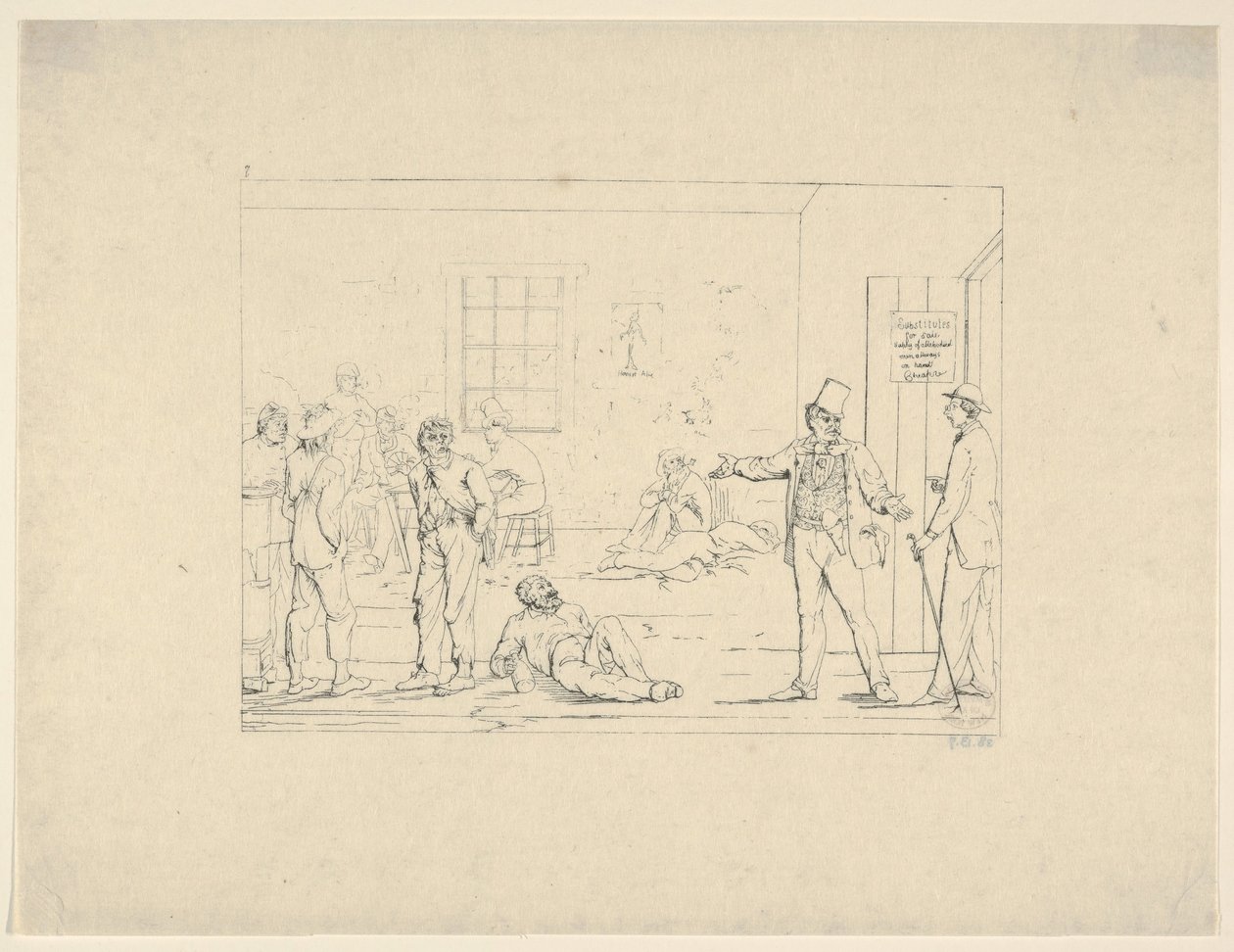 Kauf eines Ersatzmannes im Norden während des Krieges aus Confederate War Etchings von Adalbert John Volck