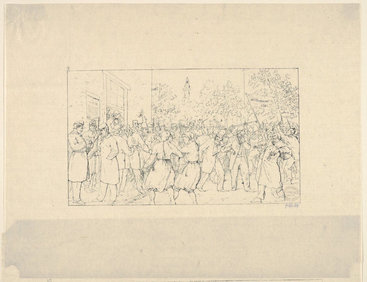 Wahl in Baltimore, November 1862 aus Confederate War Etchings, 1861-63 von Adalbert John Volck