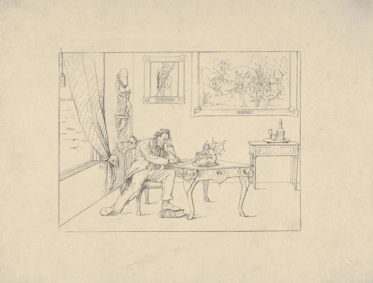 Schreiben der Emanzipationsproklamation aus Confederate War Etchings, 1861-63 von Adalbert John Volck