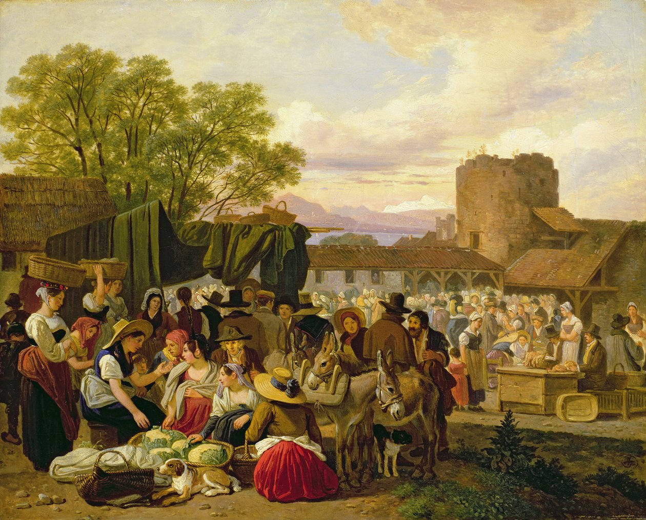 Eine italienische Marktszene von Adam Topffer