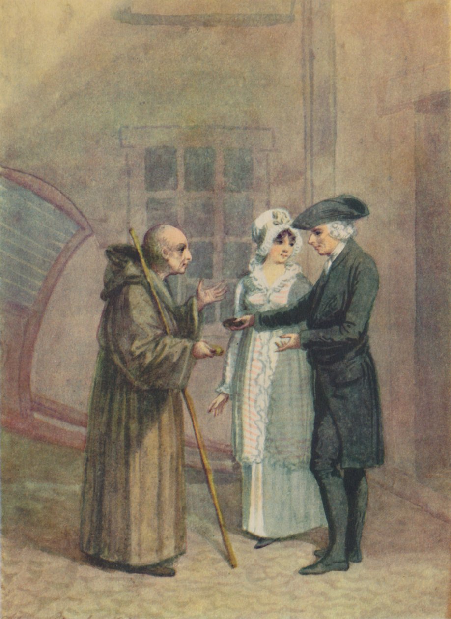 Yorik, der Mönch und Madame L- im Hof des Gasthauses in Calais, um 1760er, 1942 von Adam Buck