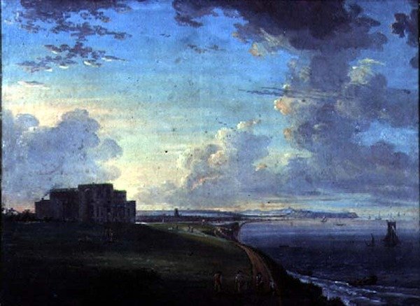 Highcliffe, in der Nähe von Christchurch, Dorset, der Sitz des Marquis von Bute, von Osten von Adam Callander