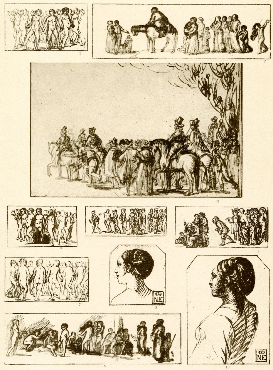 Reigentänze, Kopfstudien und Figurengruppen von Adam Elsheimer