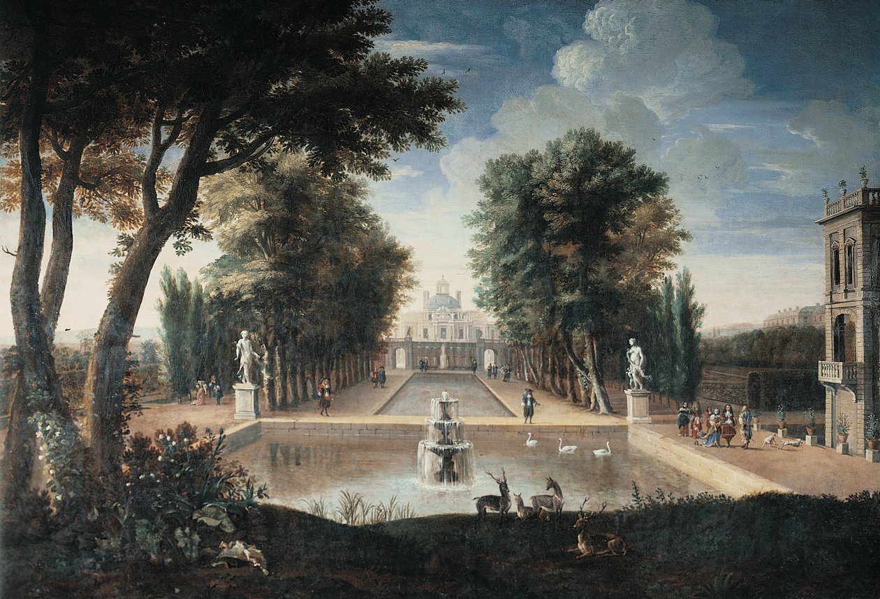 Ansicht eines Palastes von Adam Frans van der (style of) Meulen
