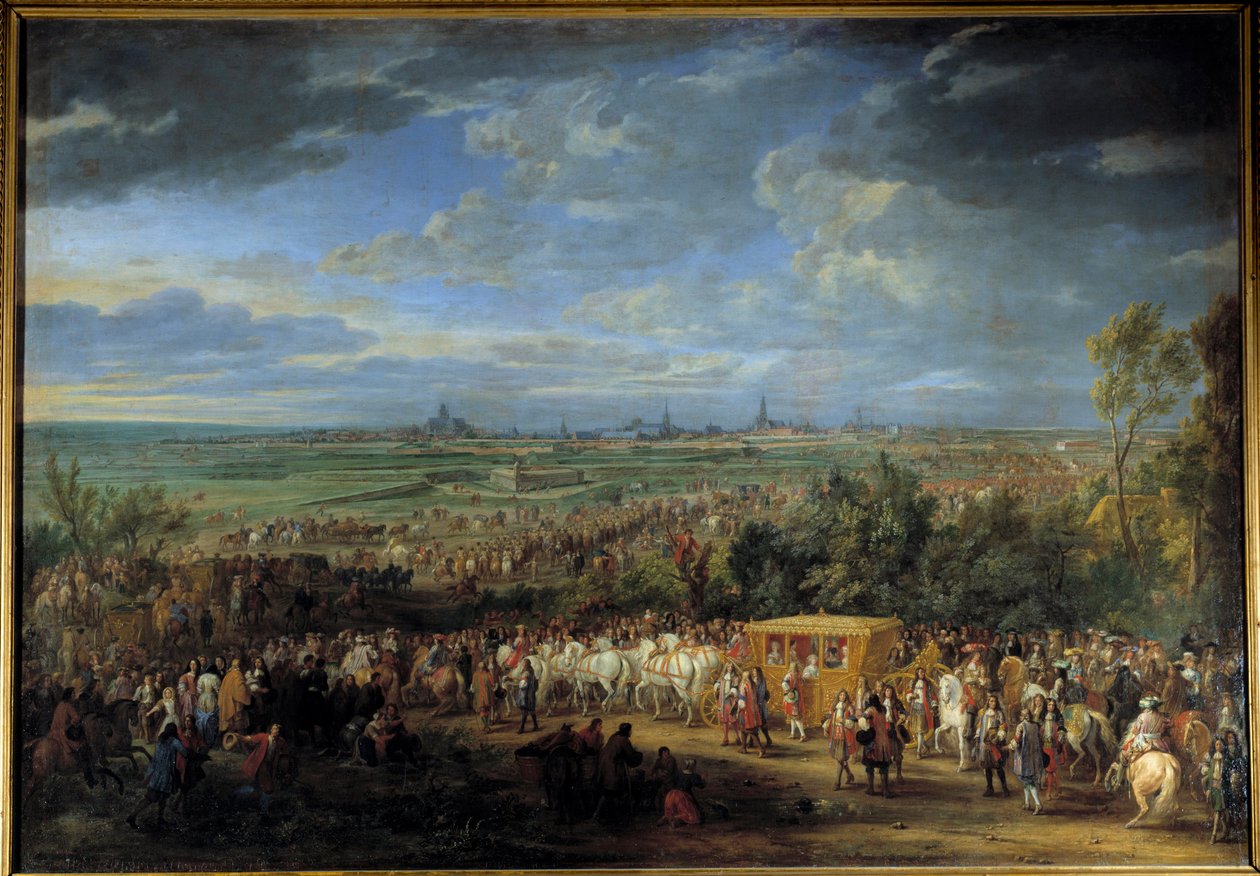 Einzug von König Ludwig XIV. und Königin Maria Theresia am 30. Juli 1667 in Arras von Adam Frans van der Meulen