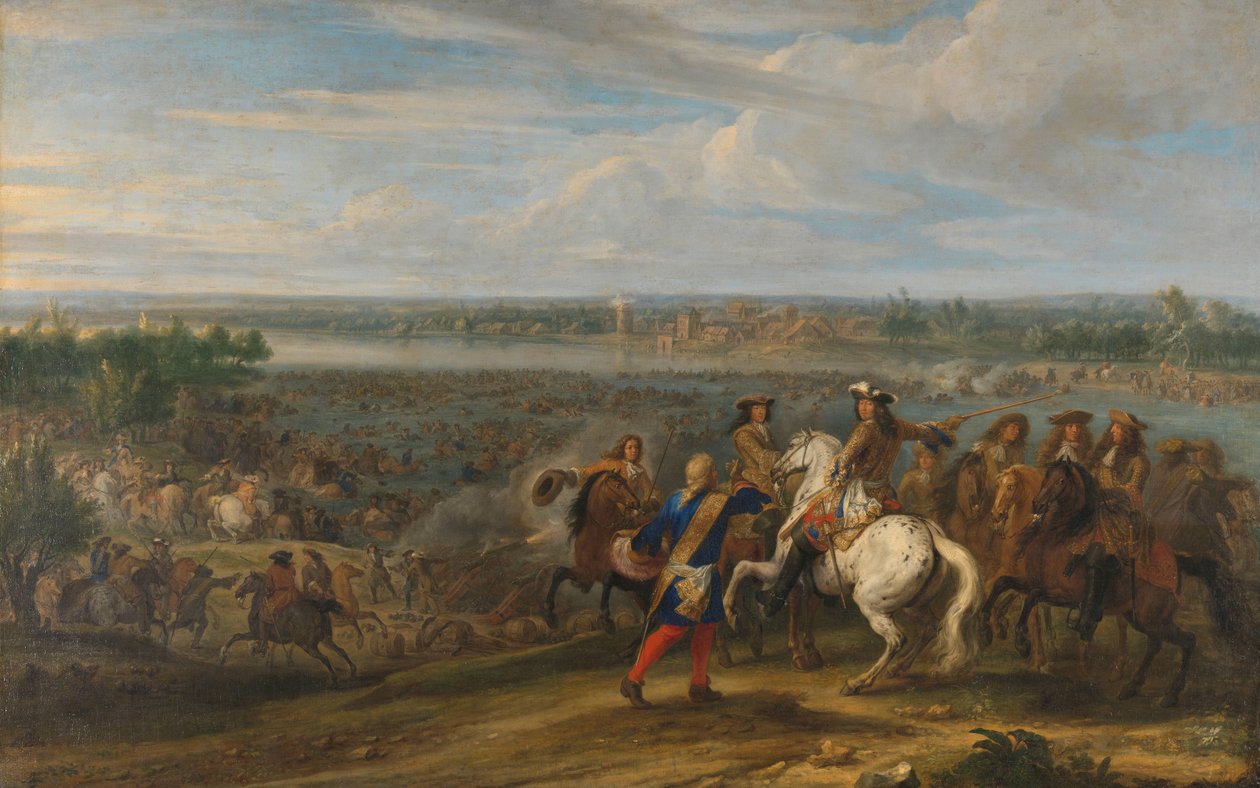 Ludwig XIV. überquert die Niederlande bei Lobith, 12. Juni 1672 von Adam Frans van der Meulen