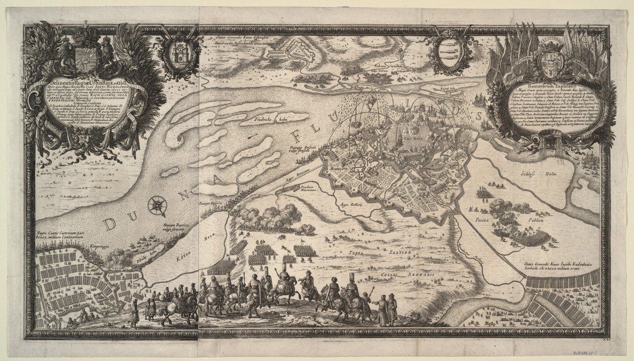 Die Belagerung von Riga durch die russische Armee unter Zar Alexei Michailowitsch im Jahr 1656, 1656 von Adam Perelle