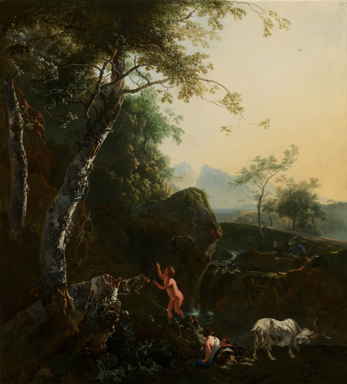 Gebirgslandschaft mit Wasserfall von Adam Pynacker