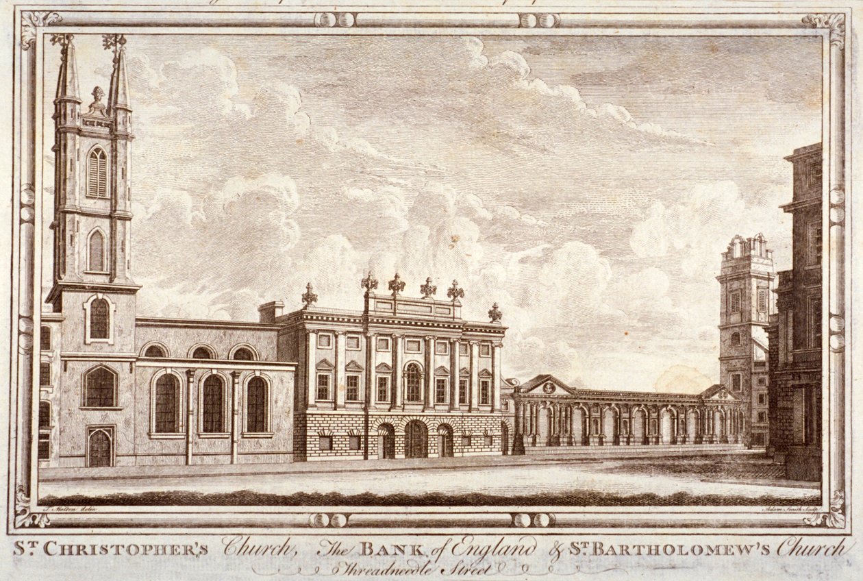 Bank of England, St Christopher-le-Stocks und St Bartholomew-by-the-Exchange, London von Adam Smith