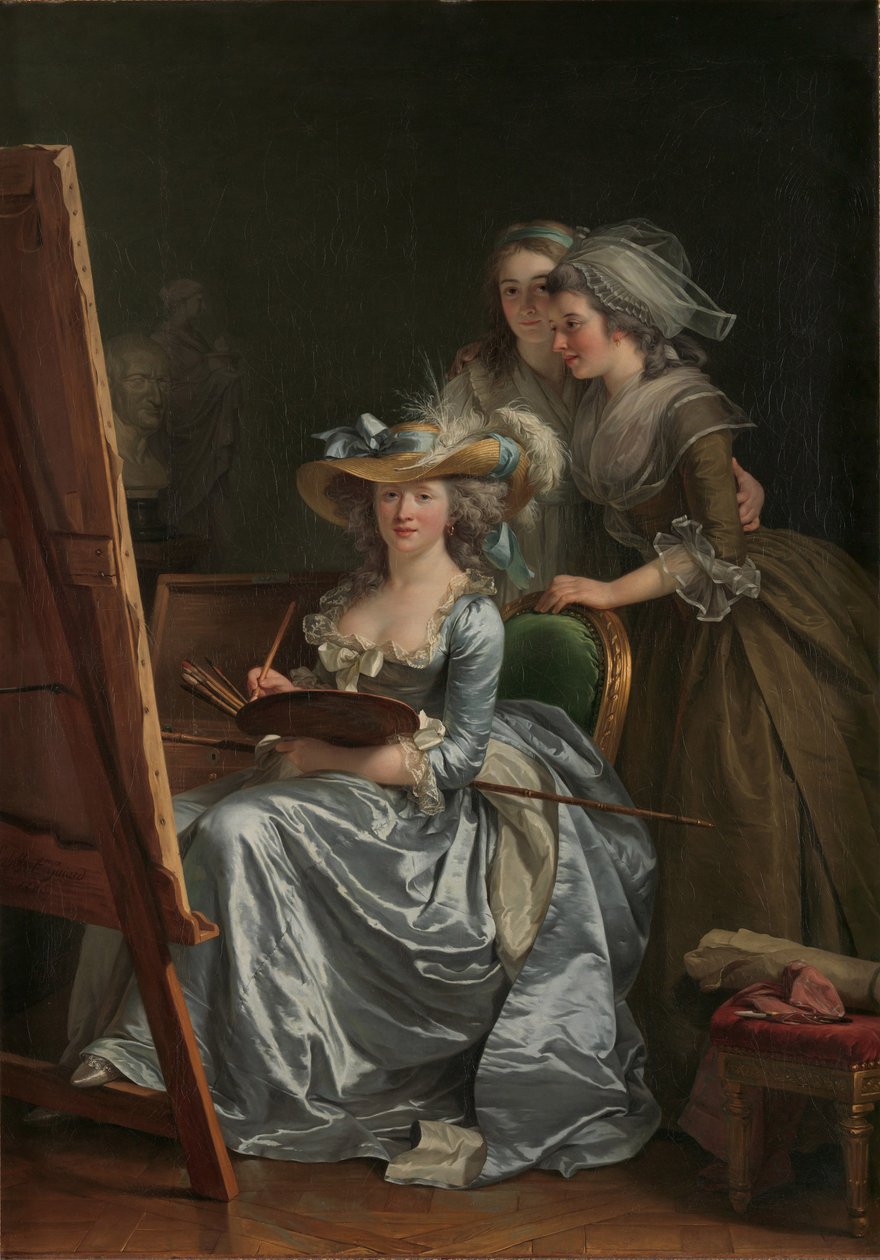 Selbstporträt mit zwei Schülerinnen, Marie Gabrielle Capet und Marie Marguerite Carreaux de Rosemond von Adelaide Labille Guiard