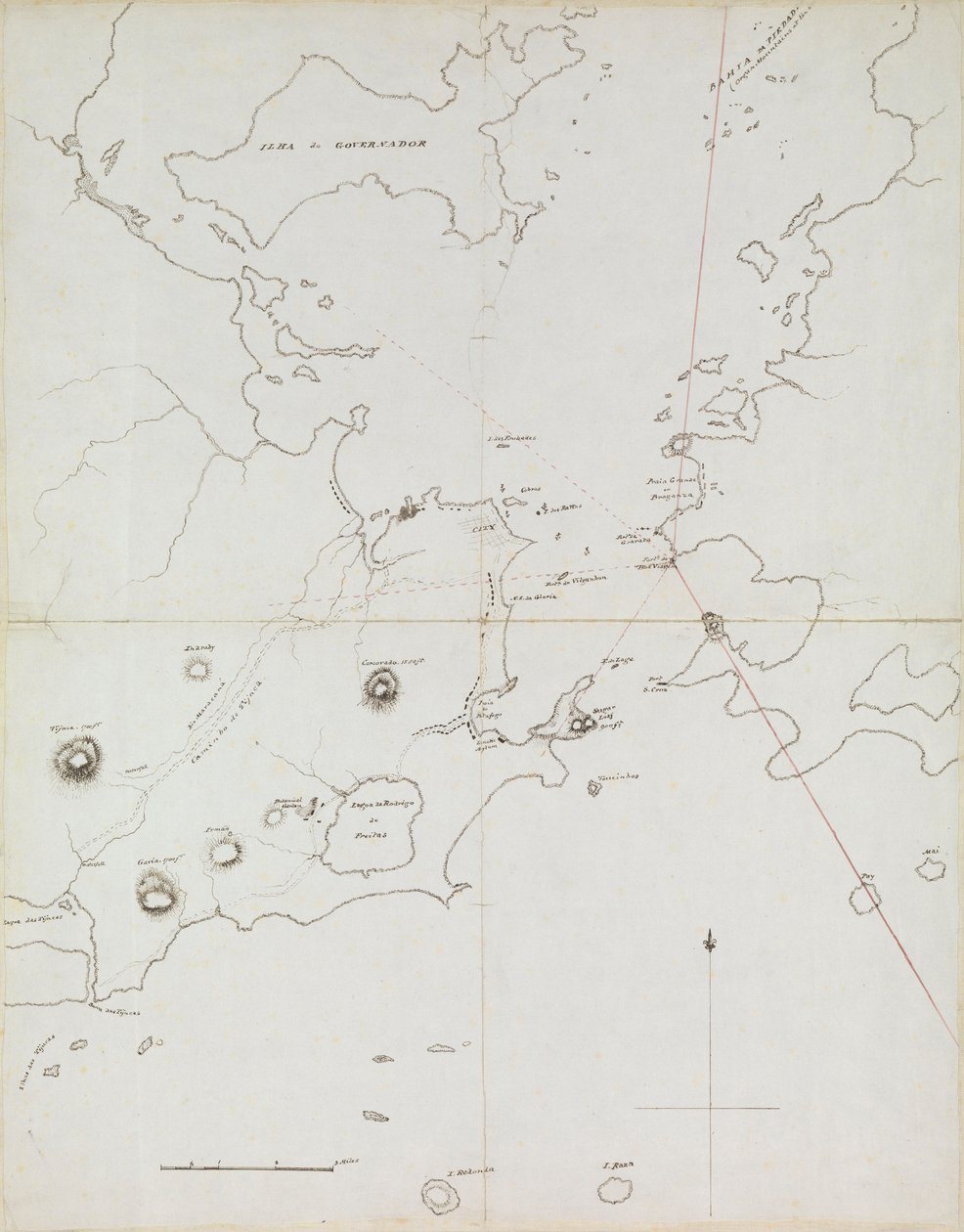 Karte des Hafens von Rio de Janeiro, Brasilien, ca. 1849 von Admiral Sir Edward Gennys Fanshawe