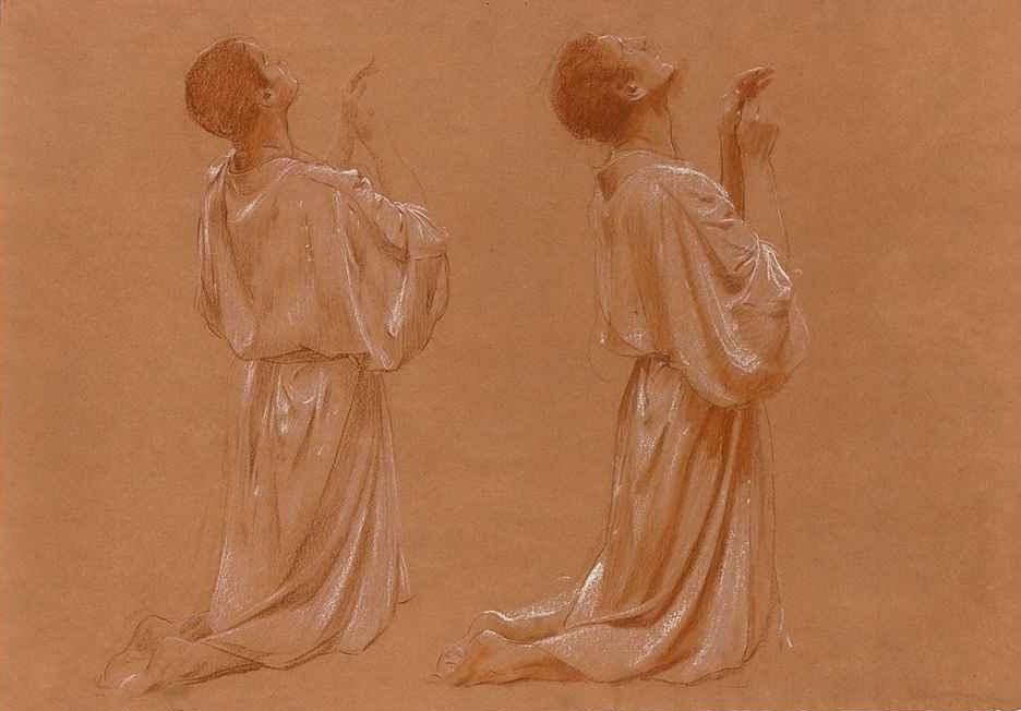 Zwei Studien eines knienden Mannes von Adolf Hiremy Hirschl
