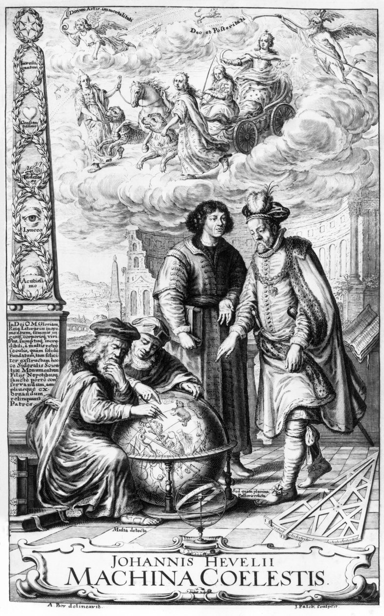 Frontispiz zu Machina Coelestis von Johannes Hevelius, graviert von Jeremias Falck, 1673 von Adolf Boy