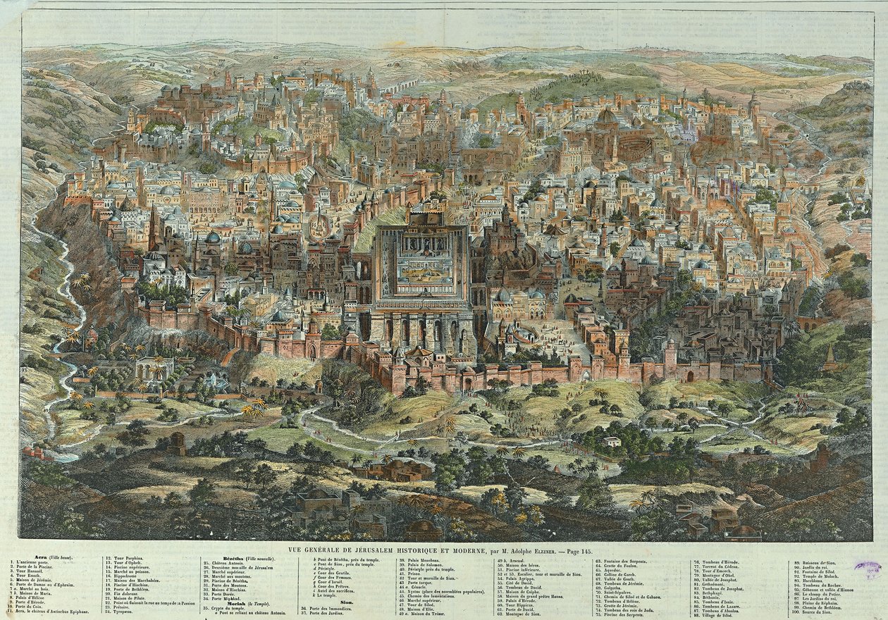 Gesamtansicht von Jerusalem historisch und modern von Adolf Eltzner