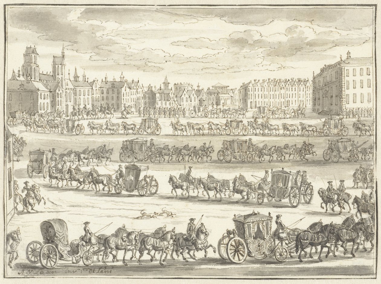 Einzug von Cornelis Hop als Botschafter in Paris, 23. Juni 1719 von Adolf van der Laan