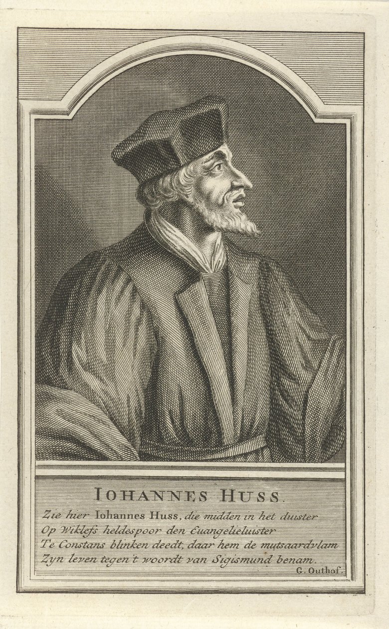 Porträt von John Hus, um 1710 von Adolf van der Laan