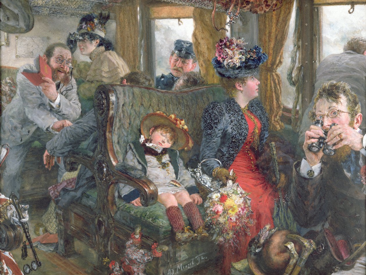 Auf einer Reise in die schöne Landschaft, 1892 von Adolph Menzel