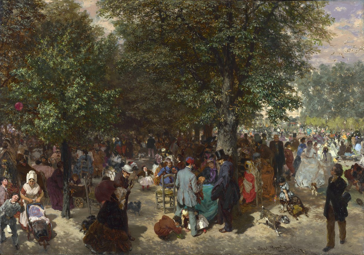Nachmittag in den Tuileriengärten von Adolph Menzel