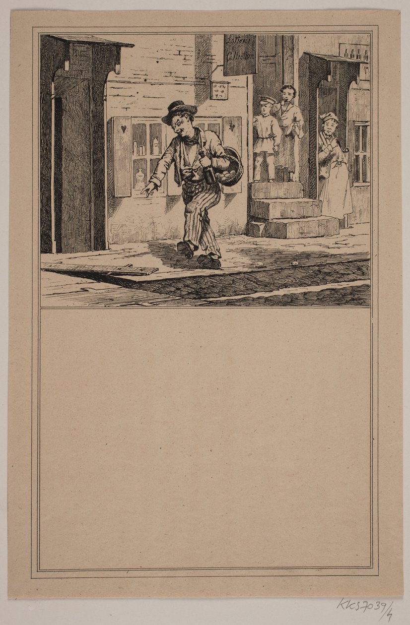 Der Betrunkene. Nr. 3. in Chr. Winther und M. Rørbye, "25 Bilder für kleine Kinder" von Johan Adolph Kittendorff