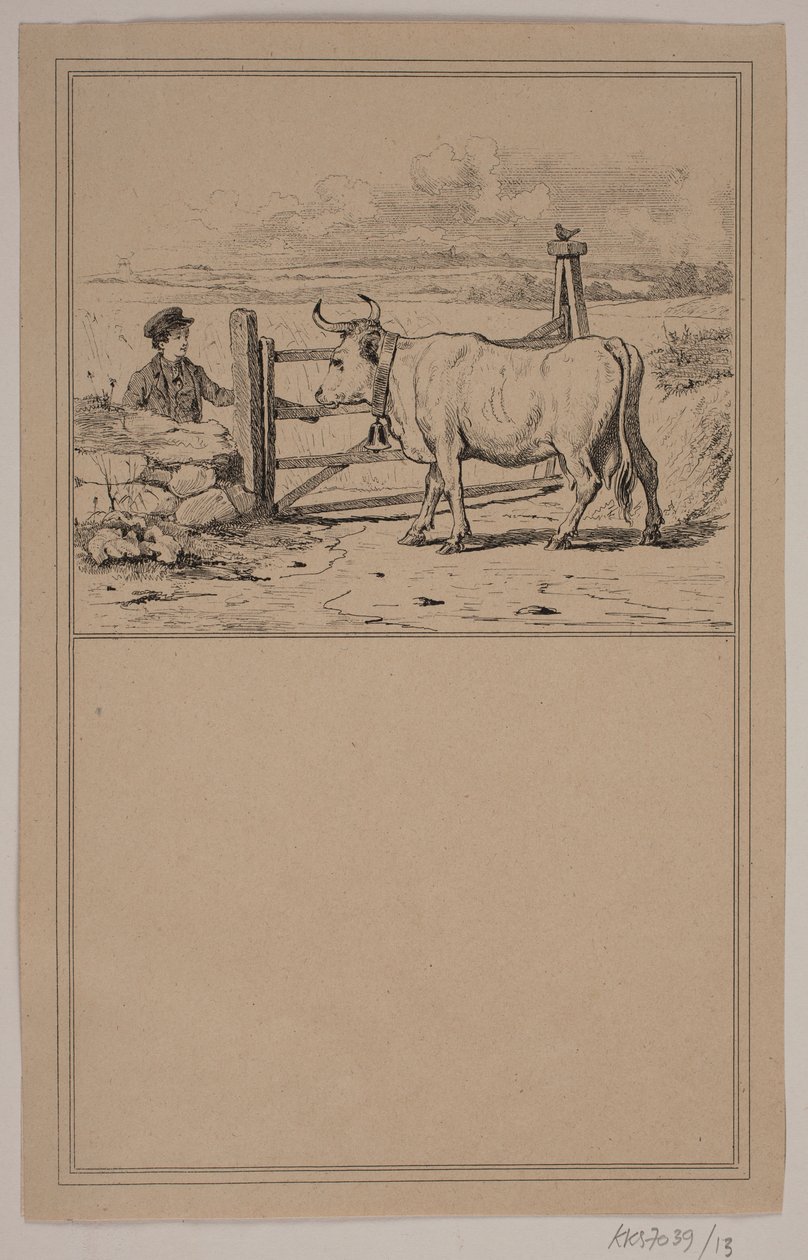 Das Mädchen und der Junge. Nr. 12 in Chr. Winther und M. Rørbye, "25 Bilder für kleine Kinder" von Johan Adolph Kittendorff