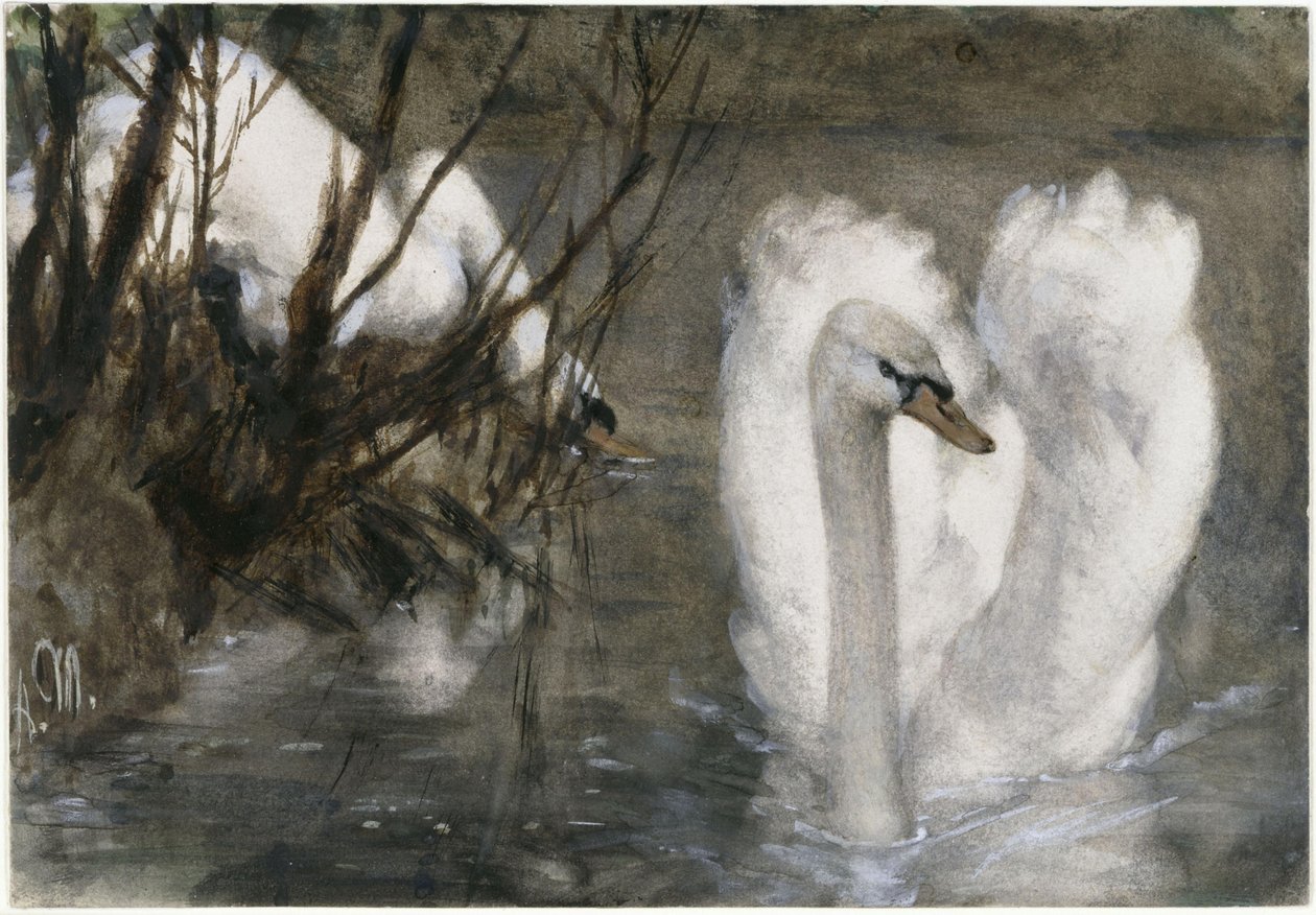 Die zwei Schwäne. Aus dem „Kinderalbum“ von Adolph Menzel