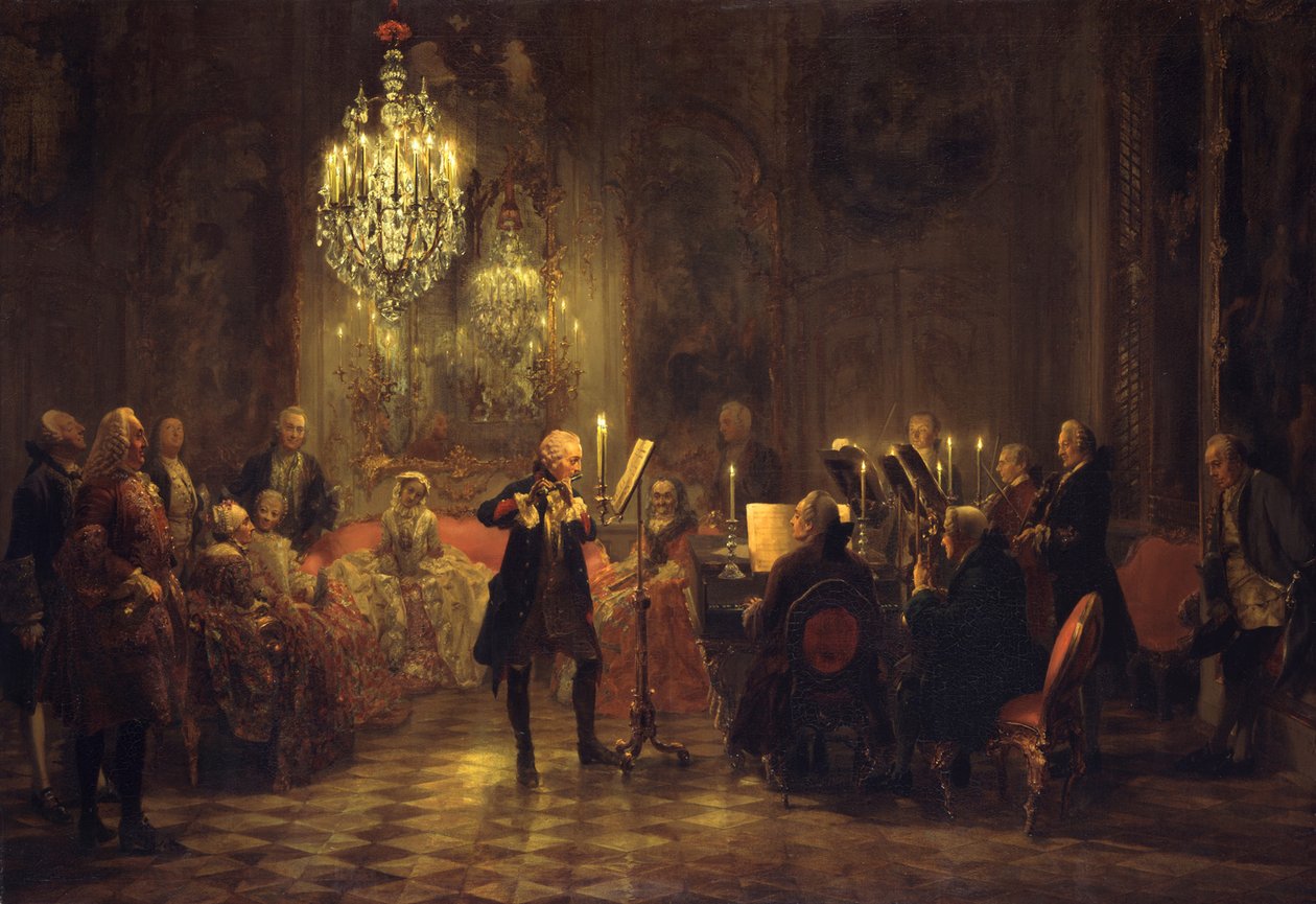 Flötenkonzert König Friedrichs II. in Sanssouci von Adolph Menzel
