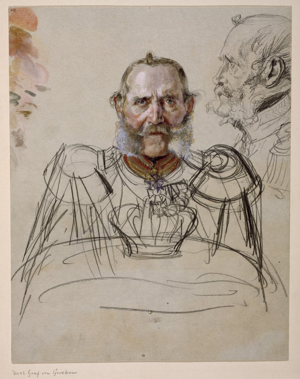 General Karl Graf von der Groeben. Studie zum Gemälde „Krönung Wilhelms I. in Königsberg“ von Adolph Menzel