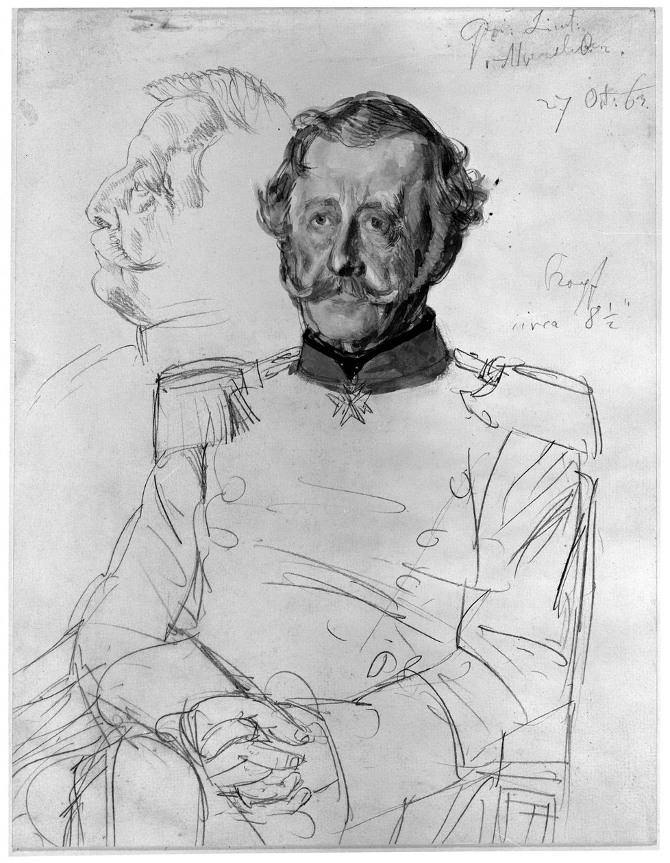 Gustav von Alvensleben. Studie zum Gemälde „Krönung Wilhelms I. in Königsberg“ von Adolph Menzel
