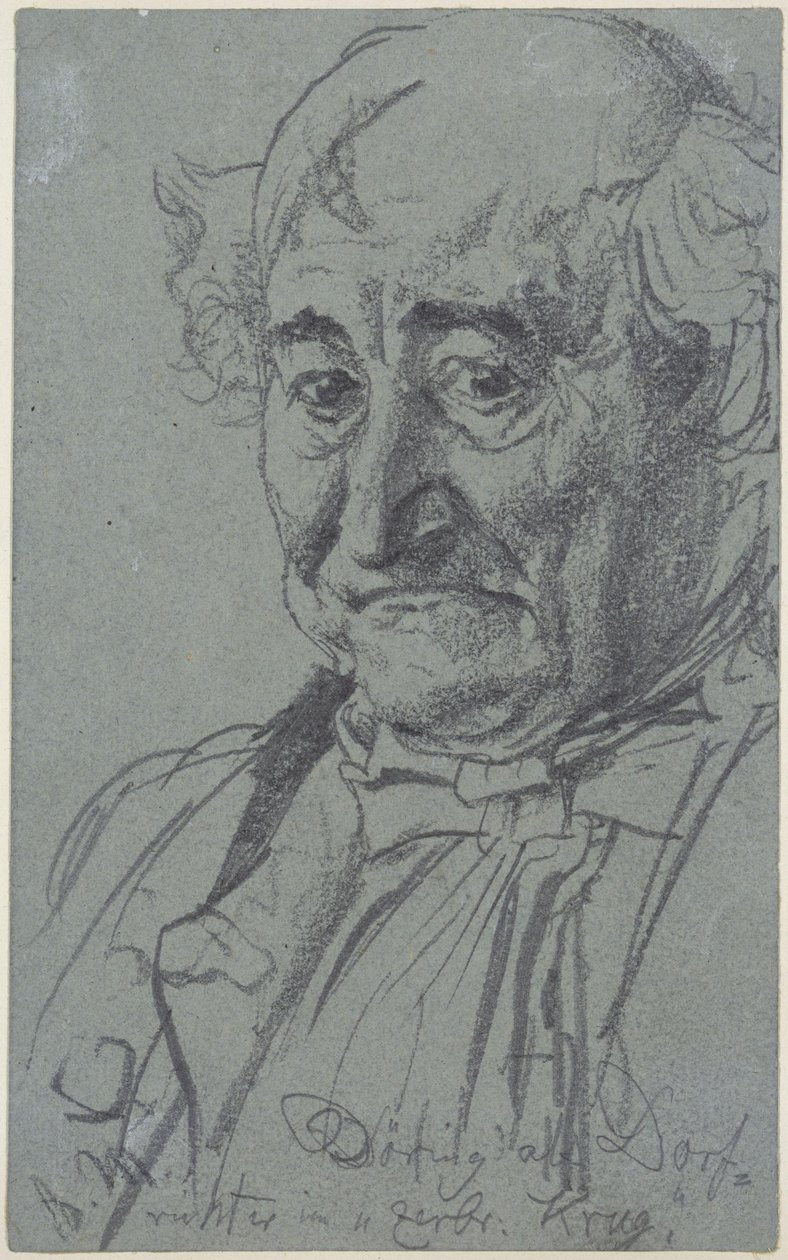 Heinrich von Kleist, Der zerbrochene Krug: Der Schauspieler Theodor Döring als Dorfrichter Adam von Adolph Menzel