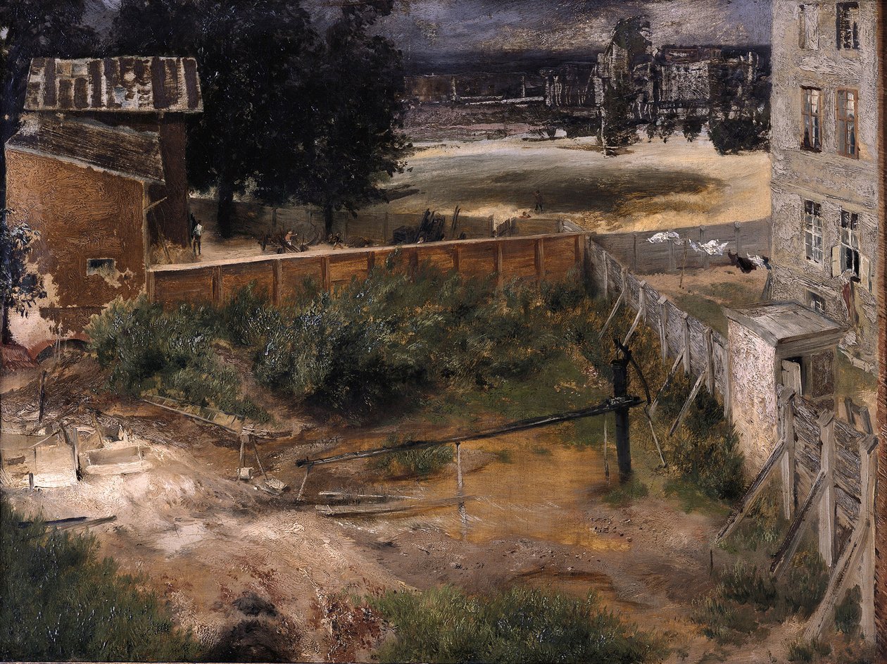 Hinterhaus und Hof von Adolph Menzel